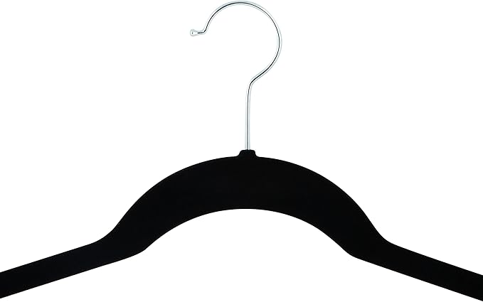 Simplify Extra Wide 21” Velvet Coat Hangers | 24 Pack | Slim Design | Heavy Duty | Holds 10 Pounds | Closet Organization | Shirt & Clothes | Black
