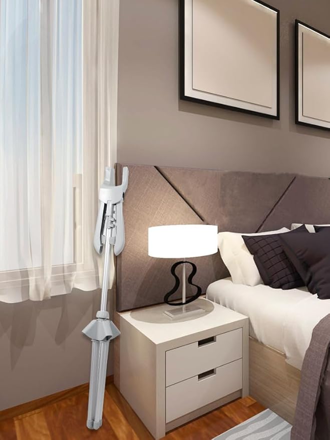 Clothes Steamer Stand, Folding Telescopic Height Adjustable with Ironing Gloves, Gray