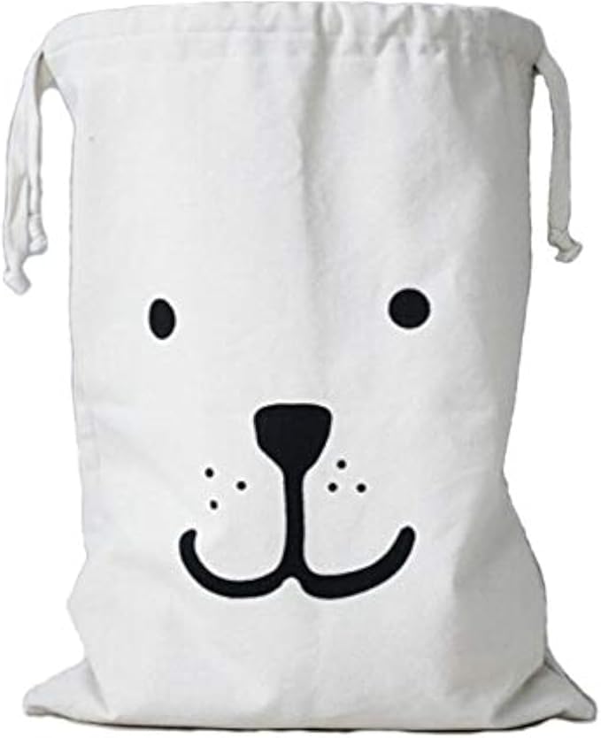 Mikayoo Canvas Laundry Bag with Drawstring 100% Made by Cotton Sorting Storage Bag Reusable and Recycling Bag Household Organizer 19" x 27"(Set of 1)
