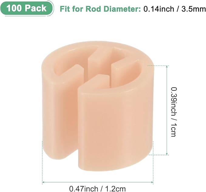 100-Pack Clothes Hanger Markers Blank, Plastic Garment Color Coded Size Clips Fit 3.5mm Rod for Clothing/Wire Hangers, Colored Coding Marker [Pink]