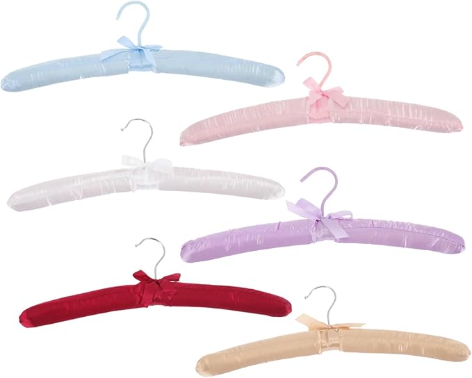 6pcs Padded Hangers Non- Satin Clothes Hangers for Sweaters and Space-Saving Design for Home Organization
