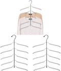 3 Pack 5 in 1 Hangers Blouse Tree Hangers Non Slip Space Saving Clothes Hanger Multi-Layer Clothes Hanger Stainless Steel Sweater Shirt Hanger Closet Storage Organizer(White)
