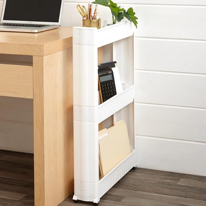 The Lakeside Collection Rolling Cart - 3-Tier Rolling Storage Cart