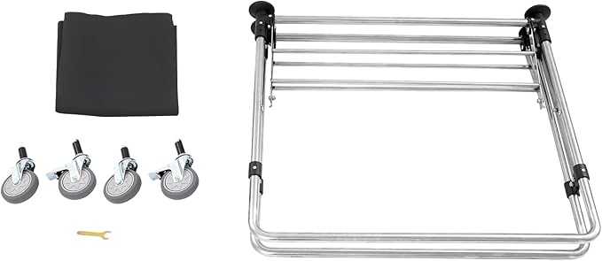 Commercial Laundry Cart with Wheels, 220lbs Capacity Heavy Duty Rolling Hamper, Foldable Laundry Cart with 4 Locking Wheels and Oxford Cloth for Home, Dorm, Hotel, and Commercial Use (Black)