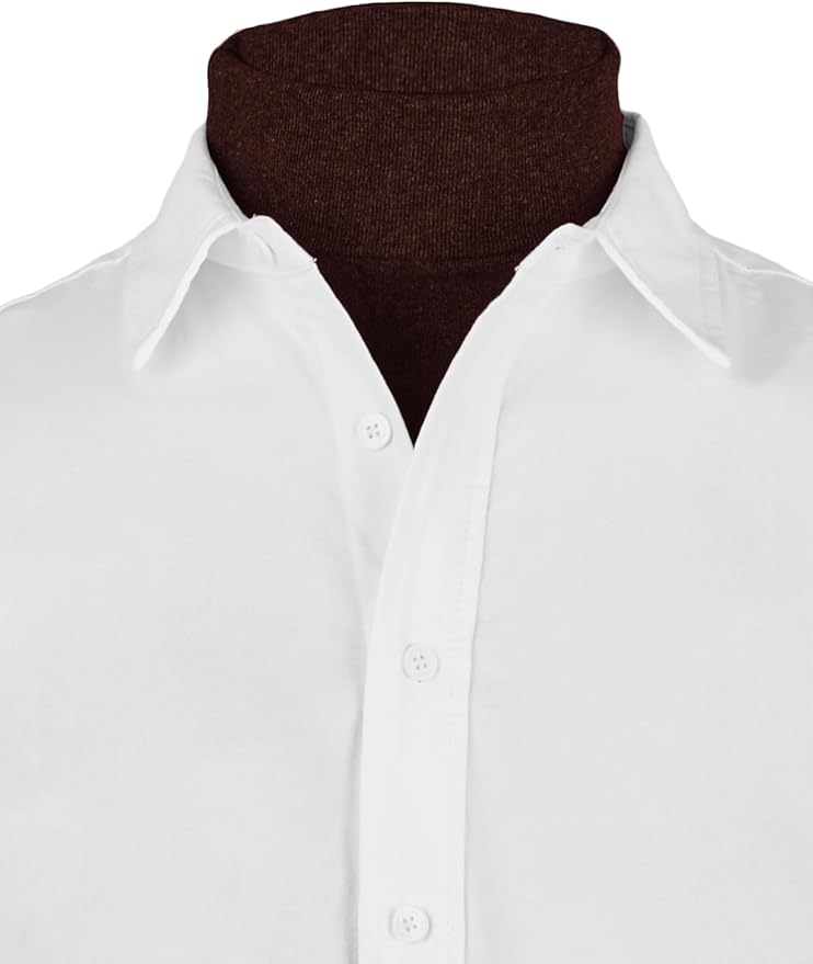 Ohoo Ribbed Cotton Blend Fake Turtleneck Dickey Collar Lightweight Detachable Mock Layering Accessory for Men Women