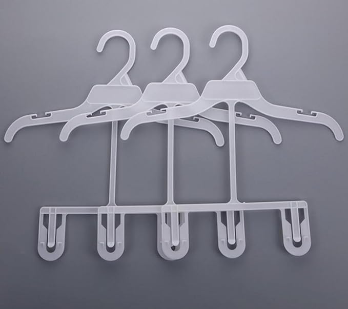 WellieSTR Anti-Slip Plastic Child Closet Hangers, 50 Pack, White, 30cm Wide