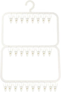 26-Clip Multi-Layer Clothes Drying Rack, BPA-Free ABS Laundry Hanger for Baby Clothes, Socks & Underwear, Heavy Duty Non-Foldable Hanger for Apartment, Nursery & Small Spaces (Off-White)