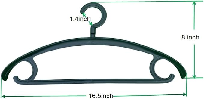 20 Pack Heavy Duty Plastic Hangers 25lb Capacity Swivel Hook Clothes Hanger Wide Shoulder Jacket Hangers Thick Winter Coat Hanger (Black)