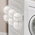 Magnetic Dryer Ball Holder, Dryer Lint Bin Magnetic Basket Organizer Shelf Rack Dryer Ball Container for Laundry Room Organization and Storage (White, Medium)