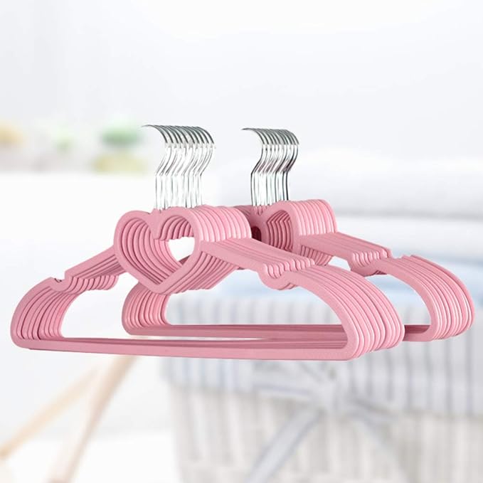 15PCS Plastic Cloth Hangers Heart Hanger for Suit Shirt Coat Everyday Use