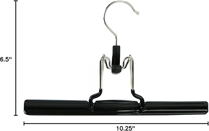 Mawa by Reston Lloyd Non-Slip Space-Saving Clothes Hanger with Clamp for Pants and Skirts, Style M/26, Set of 2, Black