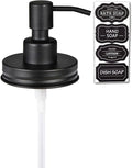 Amolliar Mason Jar Liquid Soap Dispenser Lid, Rust Proof Stainless Steel, Cute Farmhouse Decor for Kitchen, Bathroom, Bath, Refill Liquid Soap Pump for Hand Soap, Dish Soap, Lotion Soap, Black 1 Pack