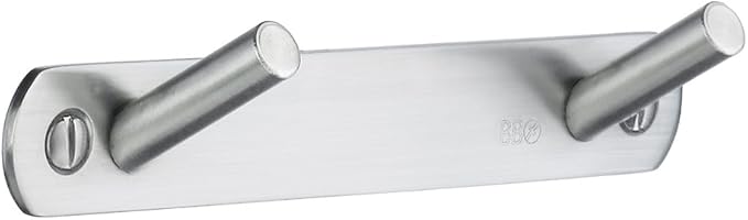 Smedbo B1062 Double Coat Rack, Brushed Stainless Steel