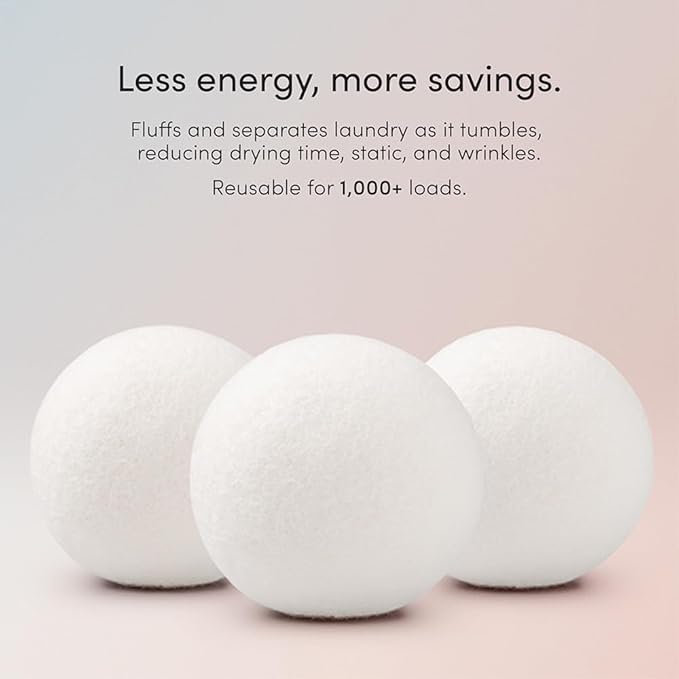 Premium Wool Dryer Balls – 6-Pack 100% Organic New Zealand Wool – Natural Fabric Softener, Hand-Felted, Reusable – Reduces Drying Time, Static & Wrinkles – Eco-Friendly Laundry Solution