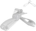 Quick-Release Clothes Hangers for Sweaters & T-Shirts - Neckline Protection, No Stretch, No Shoulder Bumps, Space-Saving Stackable Design [White, Pack of 5]
