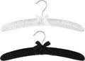 2 Pack 15 Inch Satin Padded Hangers - Bride Groom Hanger Wedding Dress Suit Hanger White and Black No Shoulder Bump Hangers