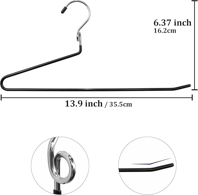 Pants Hangers Space Saving - 20 Pack Non Slip Metal Hangers for Closet Multiple Layers,Open Ended Pants Hangers for Jeans Trouser Slacks