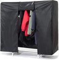 Garment Rack Cover 59" Clothes Rack Cover for Storage, Heavy Duty Dustproof Waterproof Clothes Closet Cover with 2 Full Strong Zipper, Wardrobe Rack Cover for Dance Costume, Dress, Suit（Only Cover）