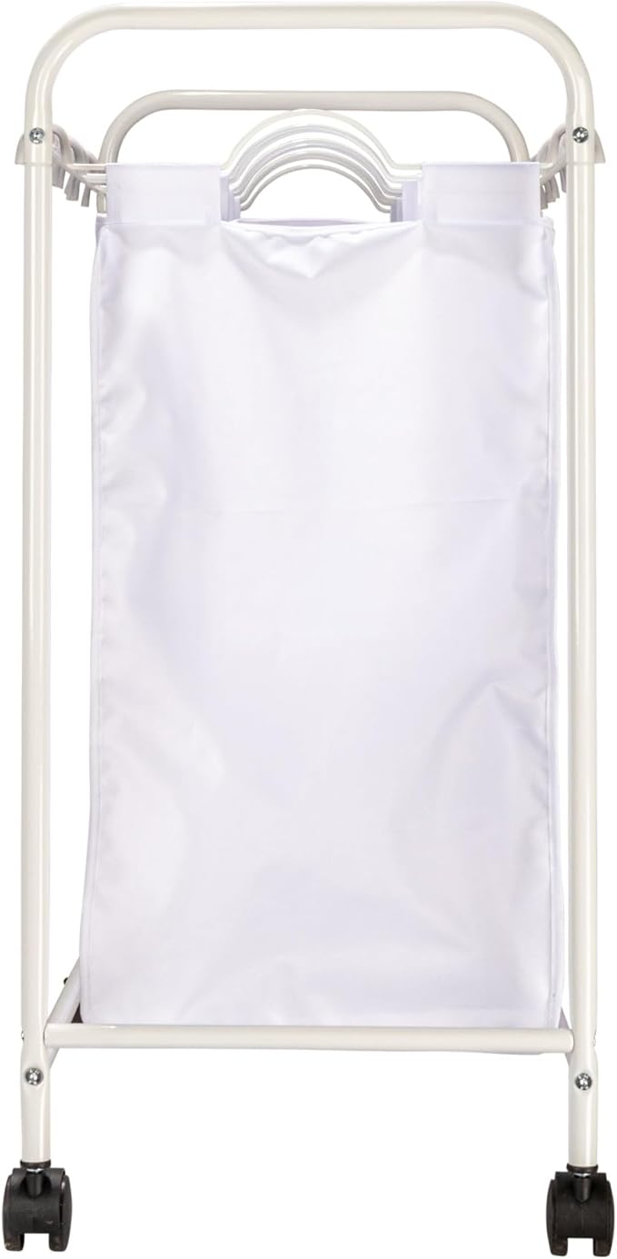 Household Essentials Rolling Laundry Sorter, 4 Bag Laundry Sorter Cart with Washable and Removable Bags, White