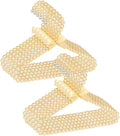 CONCEPTS 12pcs Pearl Hangers for Baby Girls & Women, Decorative Closet Hanger Set for Nursery, Wedding Dresses, Kids Clothing, Special Occasions, Photoshoots & Elegant Wardrobe Display - Champaigne