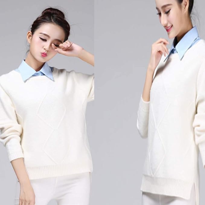YEKEYI Lady Half Shirt Blouse - Detachable Collar Dickey for Women