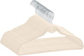 Heavy Duty Velvet Hangers with Cascade Hook, Durable, 360 Degree Rotatable Hook (30, Beige)