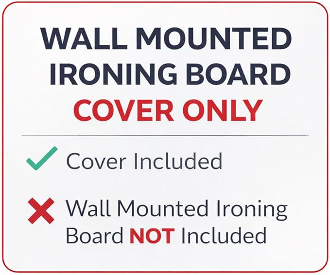 TIVIT Ironing Board Cover for Handi-Press Iron-A-Way Wall Mounted Ironing Boards 42-46" Long Adjustable Straps, Alumitek, Scorch Resistant, Thick Padding - Made in Italy - Oeko-TEX Certified