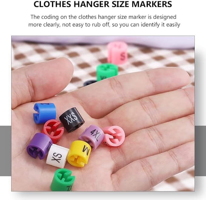 Clothes Hanger Size Markers with Color-Coding Tags 90 Pcs Plastic Size Clips Xxs to 4Xl for Retail Store and Laundry Organization