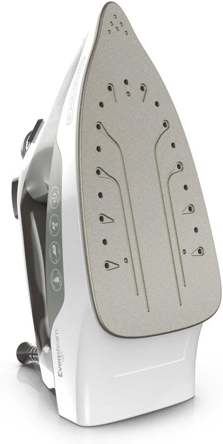 BLACK+DECKER Easy Steam Compact Iron with TrueGlide Nonstick Soleplate, Pivoting Cord, SmartSteam Technology