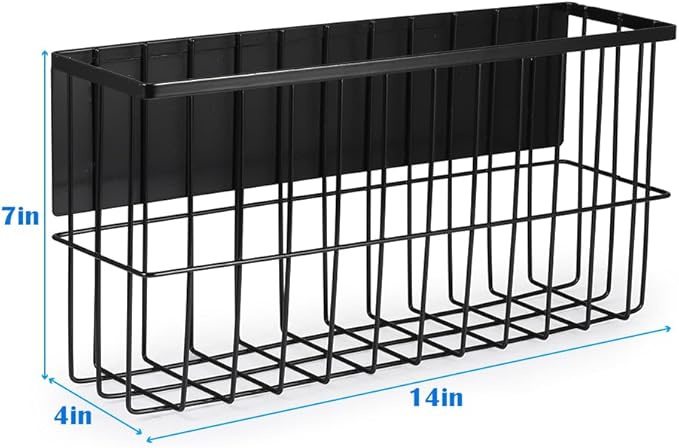 Picowe Extra Large Dryer Ball Organizer - Magnetic Storage Bin for Laundry Room Organization and Storage, Holds 10+ Dryer Balls (Black, XL)