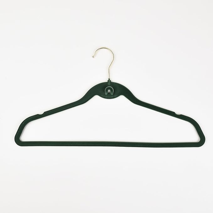 Heavy Duty Velvet Hangers with Cascade Hook, Durable, 360 Degree Rotatable Hook (50, Green)