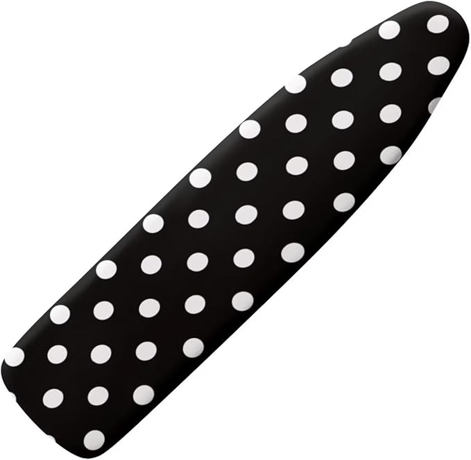 SEANATIVE Polka Dots Print Ironing Board Cover Scorch Resistant Padding,Black White Iron Pad Covers Standard Boards with Hook and Loop Fastener Strap