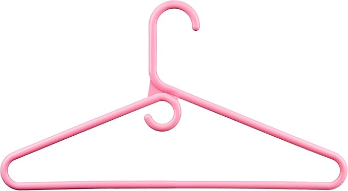 DEILSY™ Pink Heavy Duty Hangers with Hooks for Scarves & Belts – Thick and Strong Clothes Hangers for Shirts, Jackets, Pants, and Dresses – Space-Saving Plastic Hangers – Pack of 10