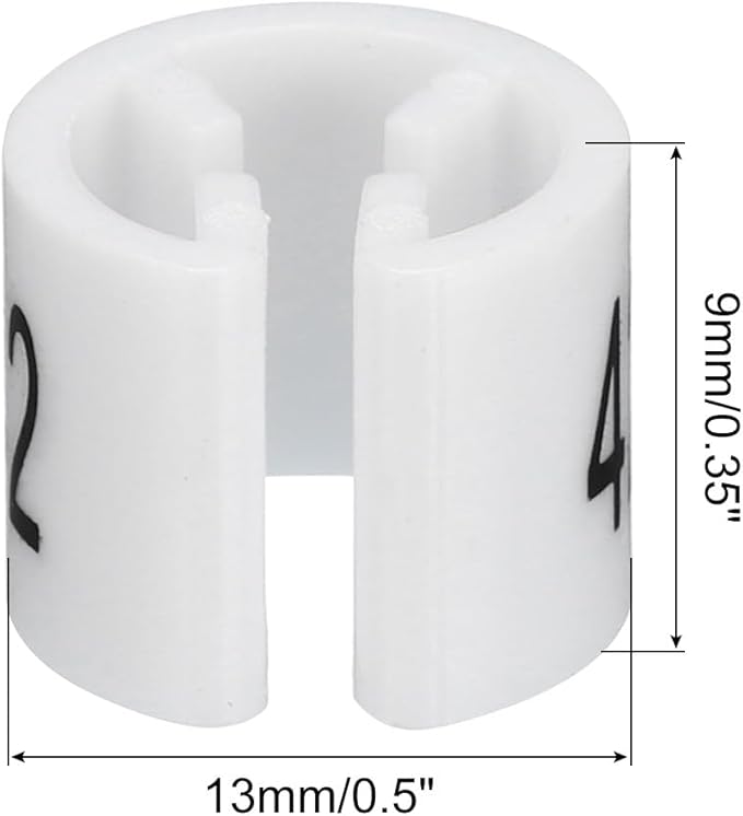 MECCANIXITY Clothes Hanger Marker Colored Hanger Sizer Garment Markers Tag (Number 42, White) for Garment Clothing Color Coding, Pack of 100 Pcs