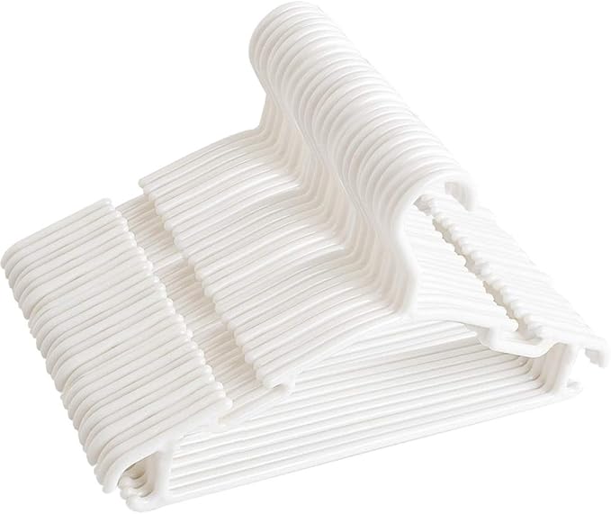 GoodtoU Baby Hangers for Closet 60 Pack White Plastic Baby Hanger Toddler Hangers