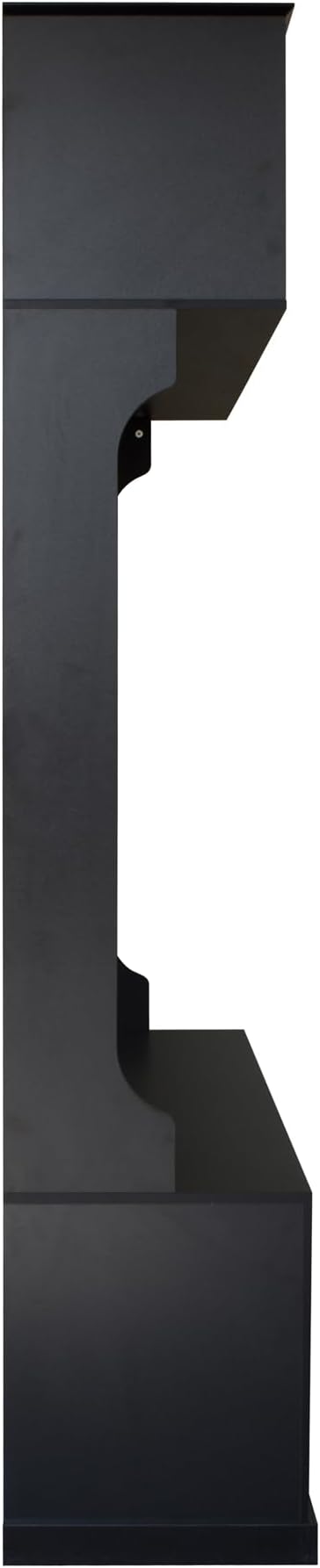 57''W Hall Tree with 6 Hooks and Storage Bench, 3-in-1 Design Wood Entrance Organizer, Entryway Coat Hanger with Open Compartments and A Spacious Drawer for Living Room Hallway (Black-2.9)