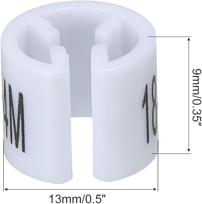 MECCANIXITY Clothes Hanger Marker (18-24M, White) Colored Hanger Sizer Garment Markers Tag, Pack of 150