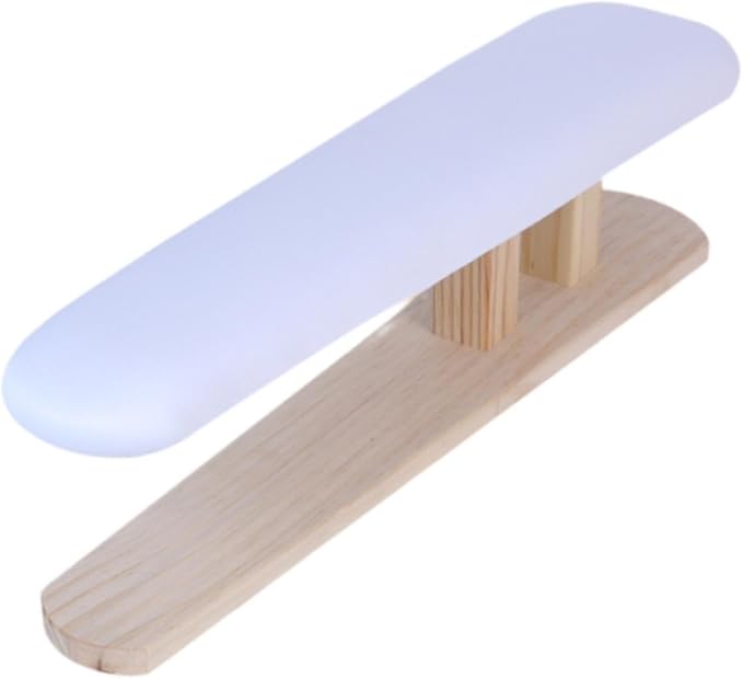 Mini Ironing Board with Wood Base Replacement Cover Ironing Stool Iron Board for Craft Rooms Household Collars Garments Cuffs, White 57cmx13cmx16cm