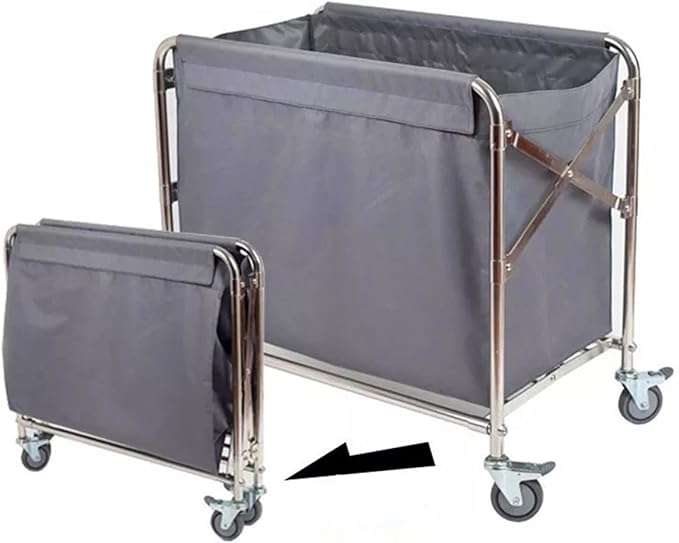 Collapsible Laundry Cart with Wheels Industrial 12 Bushel (400l) Commercial Laundry Hamper Large Heavy Duty Rolling Laundry Basket Waterproof Laundry Trucks for Home Organizer Storage
