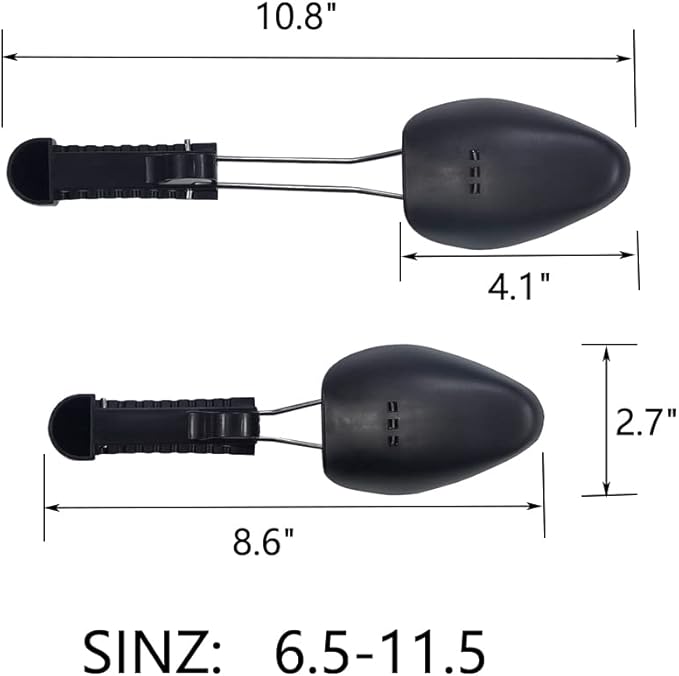 WAJJ 10 Pairs Plastic Shoe Tree Stretcher Shaper for Women Adjustable Length Shoes Boot Holder Shaper Support(Black Women)