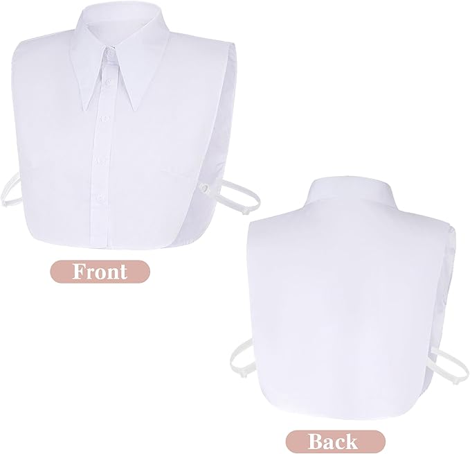 1Pcs Fake Collar for Women Detachable Dickey Collar Tops Faux False Collar Half Shirts Graduation Daily Wear Dress Up
