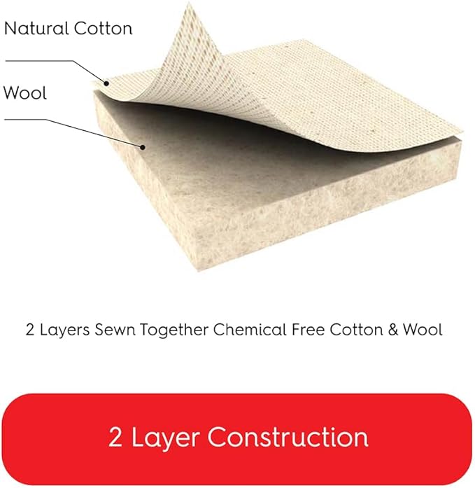TIVIT Ironing Board Cover 18 x 50 Wide Chemical Free Eco-Friendly Padded Covers - Unbleached, Untreated Natural Cotton & Wool Pad - 2 Layer, 3 Fastener Straps, Pull Bungee Cord - Made in Italy