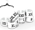 Discount Sizing- White Hanger 800 Size Clips XXS-XXXL | White Size Clips, Garment Markers for Retail Closet Organization