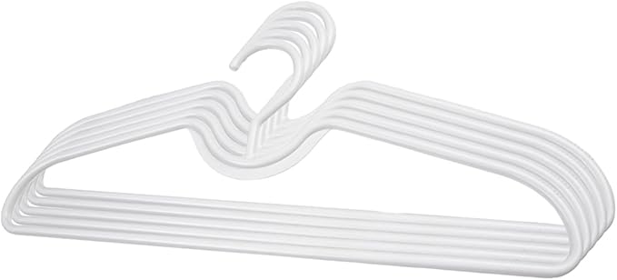 Plastic Clothes Hangers Space Saving Short Neck Hanger, Anti-Slip Heavy-Duty Slim Closet Thin Hangers, Coat Hanger for College Dorms, Homes & More, Enhances Closet Space(5Pack)