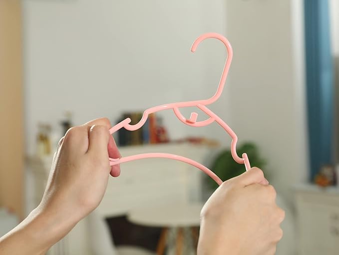 60pcs Grey Baby Nursery Closet Hangers,Non-Slip Laundry Infant Pant Hanger for Newborn Clothes,Stackable Hangers,Save Space Ultra-Thin Child Coat Hanger for Girl Boy Toddler Kids