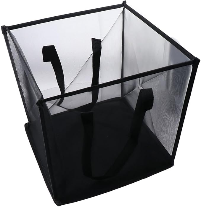 Mesh Laundry Hamper Bag with Handles Portable & Collapsible Dirty Clothes Mesh Basket Foldable for Washing Storage