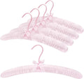 Thicker Padded Hangers for Women Clothing Sweaters,Anti-Slip Satin Hangers Padded Cute Hanger with Bow,Silky Fabric Hanger for Closet