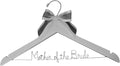 Mother of the Bride - Mother of the Groom Wedding Dress Hanger Silver or Gold Sturdy Wire, Quality Dark or White Wood Hanger with Notches - Your Choice of 10 Bow Colors Gift