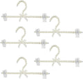 13 inch Pearl Hanger Pants Hangers with Clip,Cute Ribbon Bow Hanger Clip Hangers for Wedding Dress Bride Bridesmaid Lingerie (5, Beige)