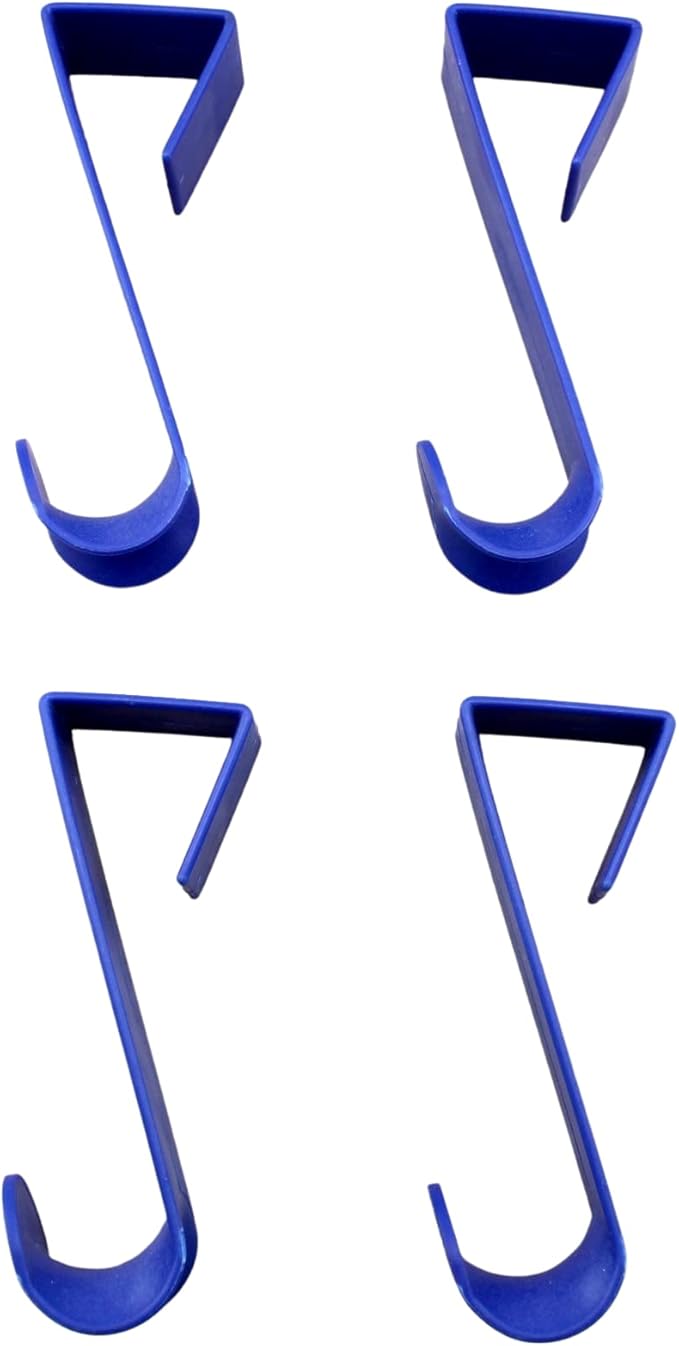 Dependable Industries inc. Essentials Over-The-Door Hanger Hook Set – 4-Pack of 3.5 in., Plastic Over-The-Door Hangers & Over-The-Door Hooks Over-Door Hooks Hanging Clothes & Towels (Navy Blue)